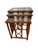 English Vintage Burnt Bamboo Rattan Nesting Tables With Glass Tops, Set of 3, C. 1970s For Sale - Image 3 of 17