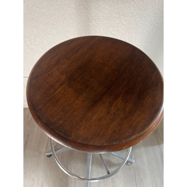 Vintage Industrial Neolt Italian Lab Drafting Stool For Sale - Image 4 of 7