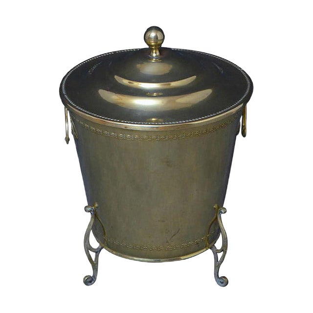 Antique Edwardian Brass Planter Coal Bucket For Sale