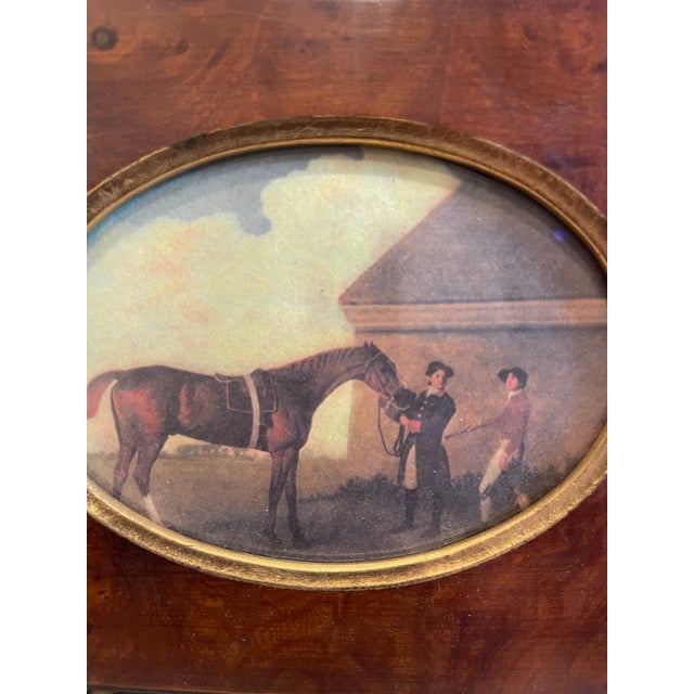 A classic early 20th-century vintage miniature reproduction print of George Stubbs’ famous 1770 masterpiece, "Eclipse", a...