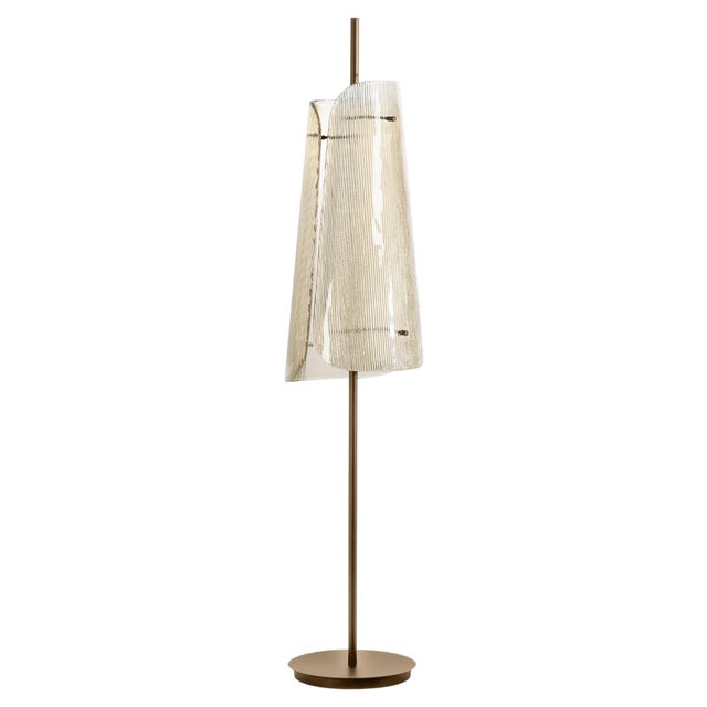 Bent Two Smoky Grey Champagner Floor Lamp by Pulpo For Sale