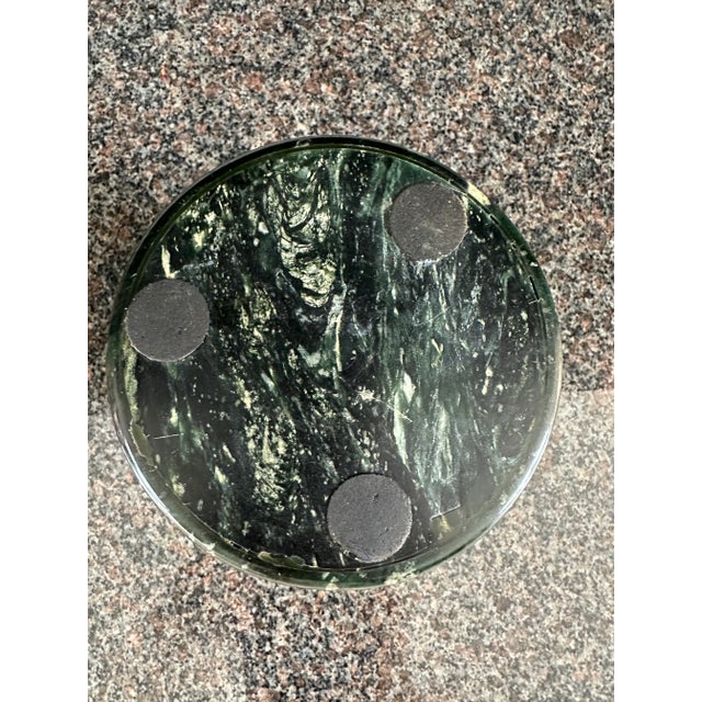 Dark Green Vintage 1980’s Italian Deep Green Marble Vessel / Wine Cooler For Sale - Image 8 of 10