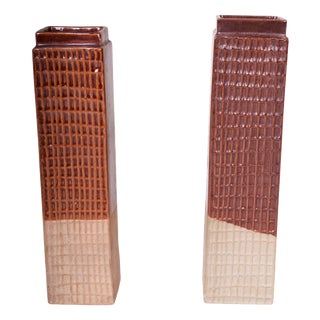 Mid-Century Czech Ceramic Vases by Kramika Horní Bříza, 1970s, Set of 2 For Sale