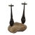 David Palombo, Hand Forged Brutalist Iron Stone Sculpture Israeli Candlesticks David Palombo, c.1950s For Sale