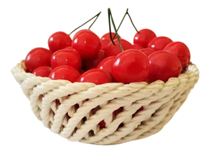 Italian Porcelain Faux Fruits & Basket Set