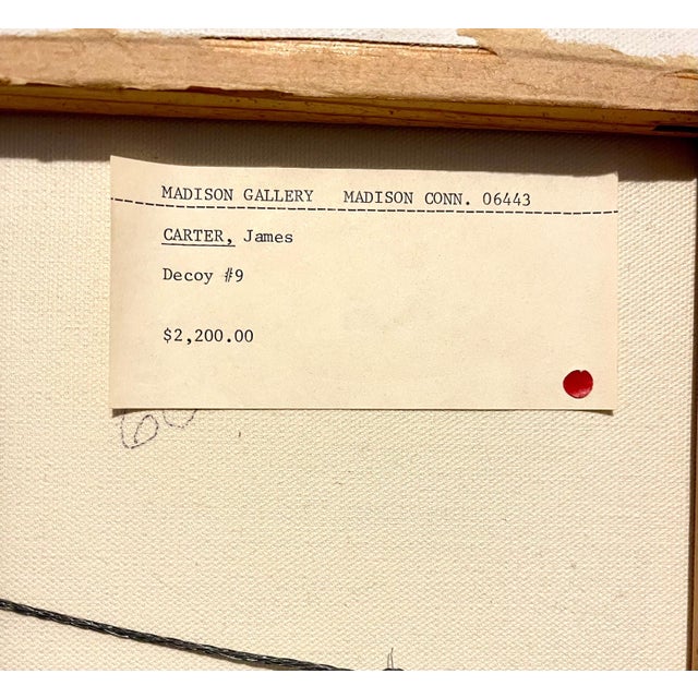 James Carter, Trompe L'oeil Airbrush Painting on Canvas Duck Decoy Fishing Lure James Carter, 1986 For Sale - Image 9 of 9