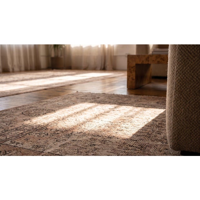 1890s Tan Camel Garden Antique Persian Tabriz Rug 11' X 17'9" Handknotted Wool Carpet For Sale - Image 9 of 9