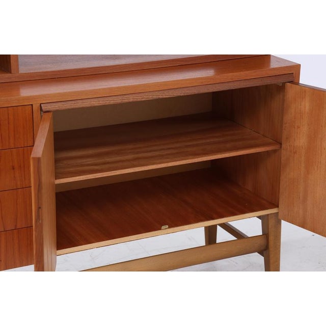 Brown Mid-Century Bookcase with Sliding Doors, 1960s For Sale - Image 8 of 11