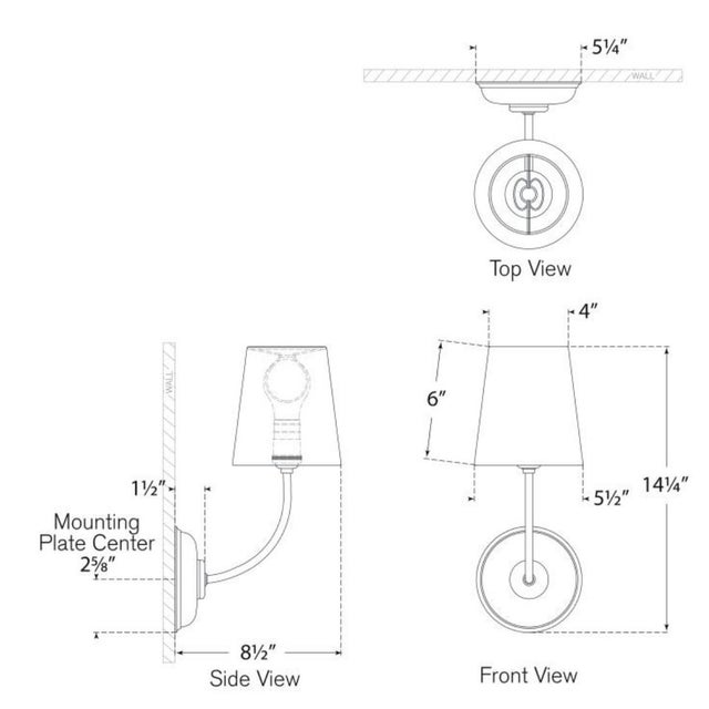 Modern Thomas O'Brien for Visual Comfort Signature Vendome Single Sconce in Hand-Rubbed Antique Brass with Linen Shade For Sale - Image 3 of 5