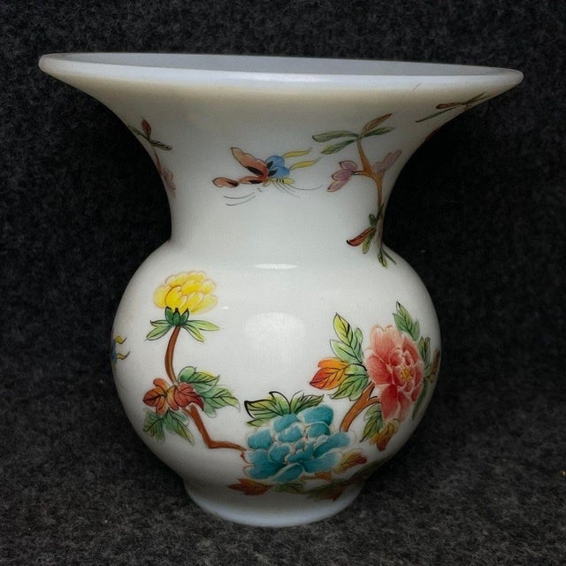 Vintage Chinese Painted Glass Vase With Rooster and Peony - "Success & Prosperity" Motif For Sale - Image 4 of 9