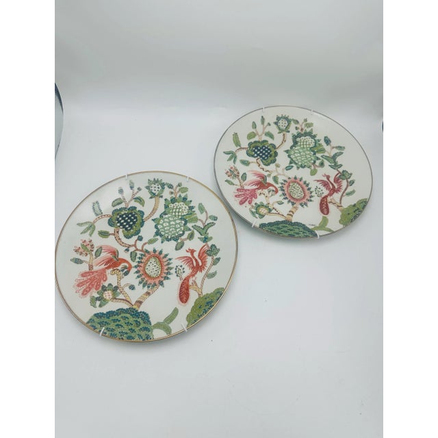 1970s Chinoiserie Decorative Plates, a Pair For Sale - Image 5 of 6