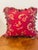 Shabby Chic 20 Th C Burgundy Ted Silk Embroidered Pillow With Tassels Feather Diwn Insert For Sale - Image 3 of 5