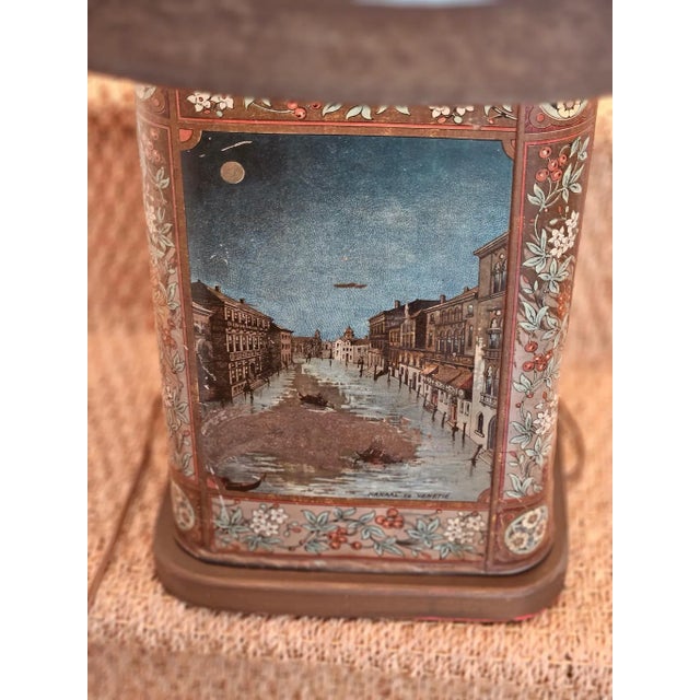 Early 19th Century Tole Lamp and Shade For Sale - Image 4 of 6