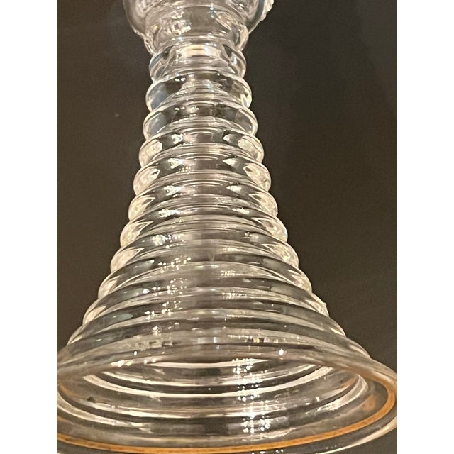Gold Antique Moser St Louis Wine Glass Gold Gilt With Ribbed Stem For Sale - Image 8 of 12