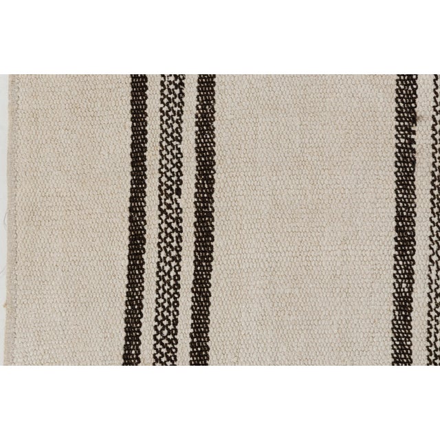 Off-white Oushak Vintage Stripe Kilim Runner For Sale - Image 8 of 10