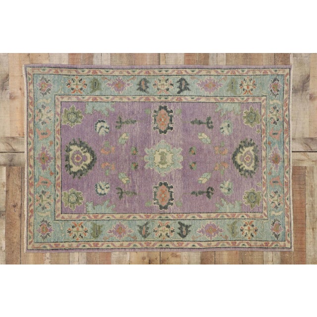 Turkish Oushak Rug - 04'02 X 05'10 For Sale - Image 9 of 10