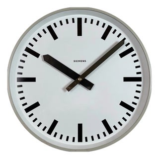 Vintage Industrial Factory Wall Clock from Siemens, 1970s For Sale