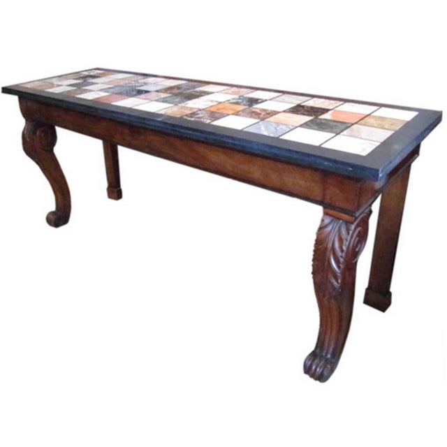 Wood Regency Mahogany and Marble Specimen Console Table For Sale - Image 7 of 7