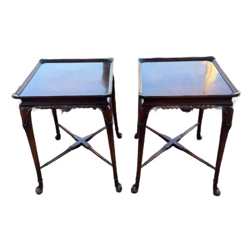 Pair of Vintage Weidman Furniture Hardwood End Tables For Sale