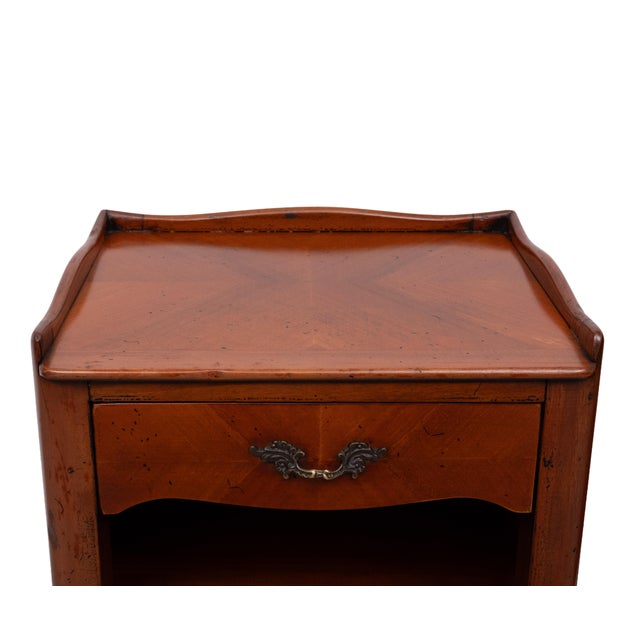 Antique Nightstands in Wood and Nutwood, France, 1950s, Set of 2 For Sale - Image 10 of 12