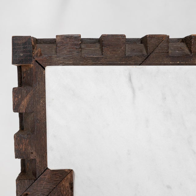 20th Century French Wooden Pedestal With Marble Top For Sale - Image 9 of 18