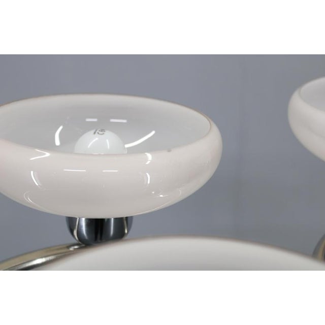 White Chrome and Glass Chandelier attributed to Drukov, Former Czechoslovakia, 1950s For Sale - Image 8 of 18