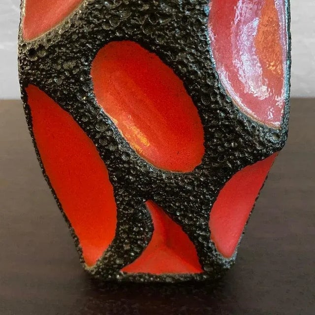 1960s West German Fat Lava Guitar Vase by Roth Keramik