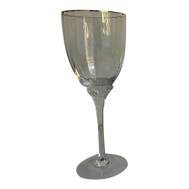 1990s Gorham Crystal "Golden Horizon" Water Goblet For Sale