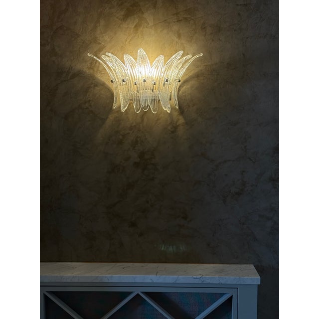 Vintage Wall Lamps in Clear Glass, Set of 2 For Sale - Image 16 of 18