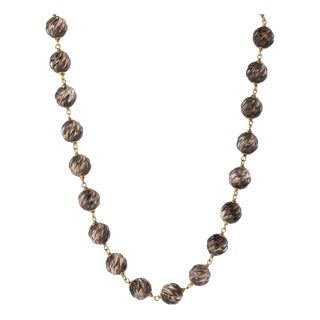 Beaded Necklace in 19.2 Karat Gold For Sale