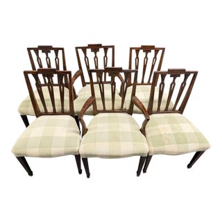 Set of 6 Antique George III Hepplewhite Dining Chairs (Two Armchairs and Four Side Chairs) For Sale