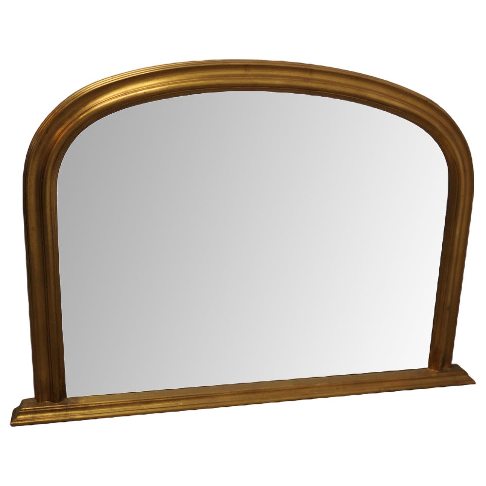 Victorian Arched Dark Gold Over Mantle Mirror, 1960s Chairish