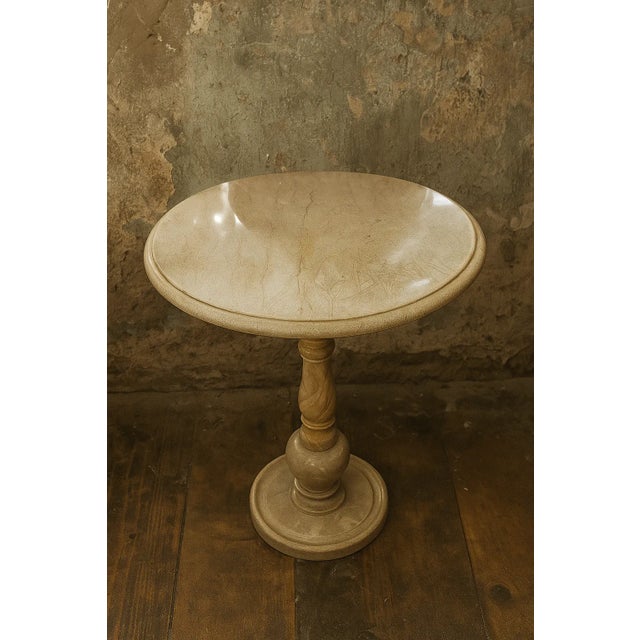 French Vintage French Marble Pedestal Side Table For Sale - Image 3 of 5