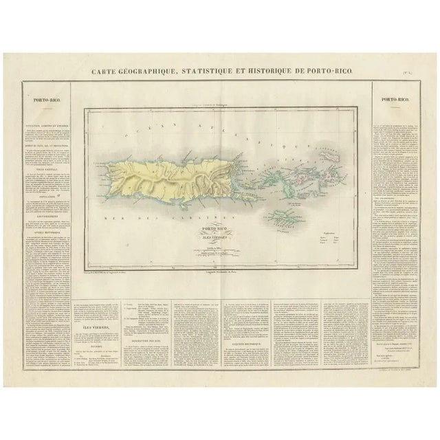Buchon Map of Puerto Rico and Virgin Islands, 1825 For Sale - Image 6 of 6