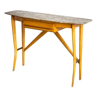 1950s Wall Console with Marble Top, Italy For Sale