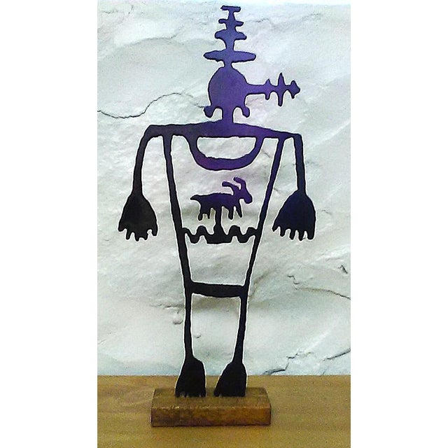 Native American Native American Petroglyph Metal Art - Laser Cut Indigenous Rock Art Silhouette For Sale - Image 3 of 3