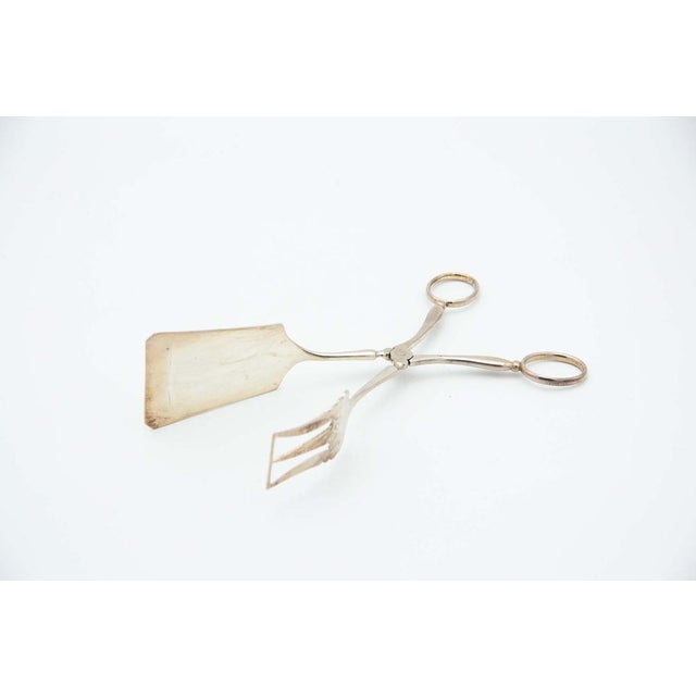 Plain Silver Salad or Bread Tongs For Sale - Image 3 of 3