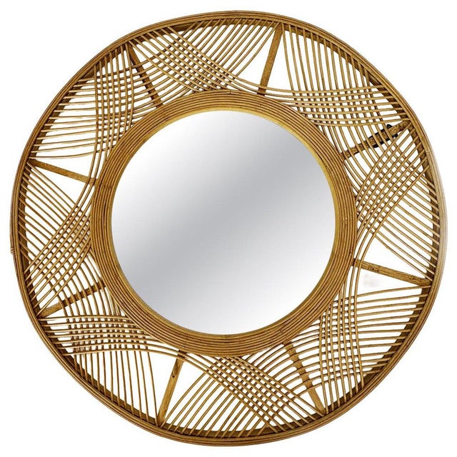 Large Mirror Made of Wood and Rush, France, 1980 For Sale - Image 10 of 10