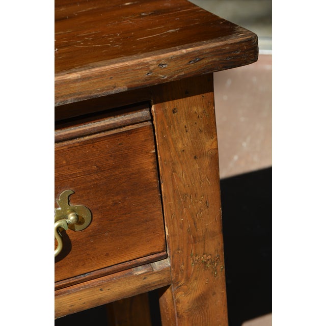 Antique English Pine Sideboard / Console Table W/ 2 Drawers & Removable Open Plate Rack For Sale - Image 6 of 18