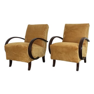 Art Deco Armchairs attributed to Jindřich Halabala for Up Závody, 1930s, Set of 2 For Sale