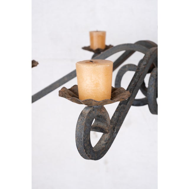 Late 20th Century Pair of Wrought Iron Candelabra For Sale In San Diego - Image 6 of 8