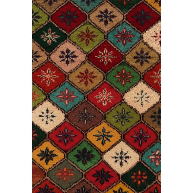 Vintage Art Deco Runner in Multicolor Floral Geometric Pattern For Sale In New York - Image 6 of 8