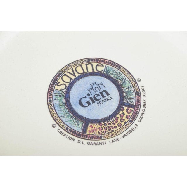 Large Savane Dinner Plates in Faience from Gien, France, 1980s, Set of 2 For Sale - Image 4 of 5