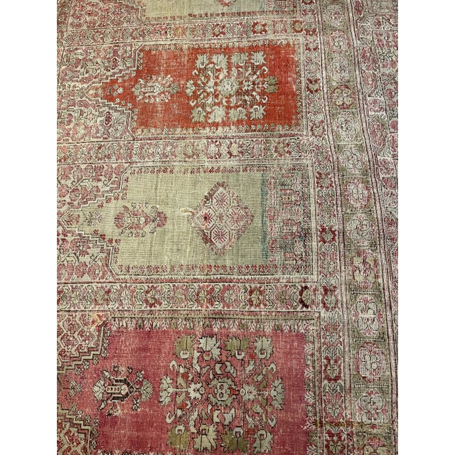 Mid 19th Century 1850s Antique Turkish Family Prayer Rug 10'5''x8'1'' For Sale - Image 5 of 7