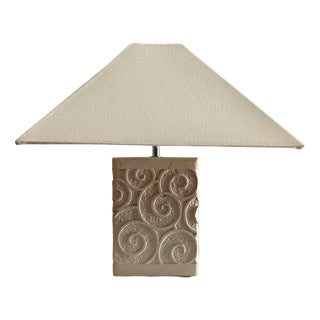Carved Stone Lamp Stand For Sale