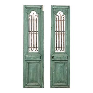 Pair 19th Century Exterior French Doors With Wrought Iron