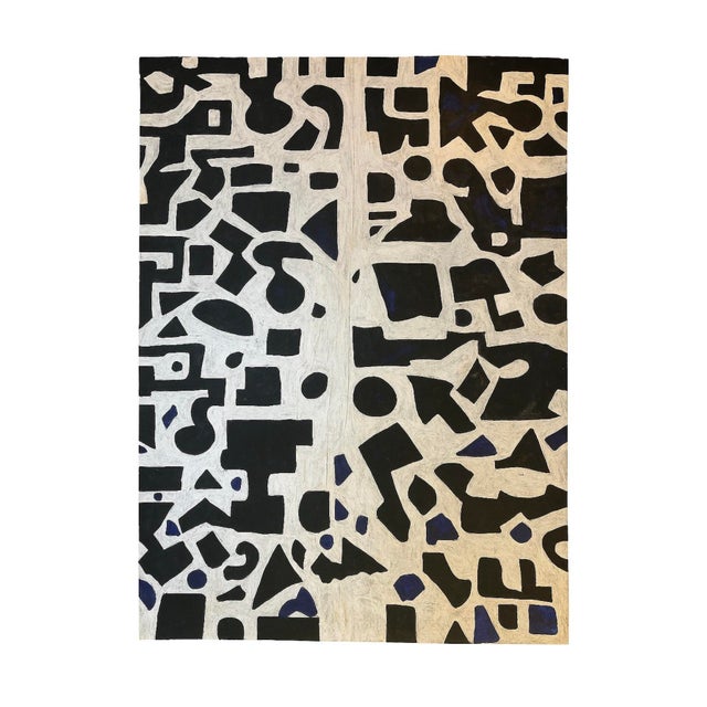 Black Large Contemporary Abstract Painting in Black & White by Christopher Shoemaker 8 Ft. X 6 Ft. For Sale - Image 8 of 9