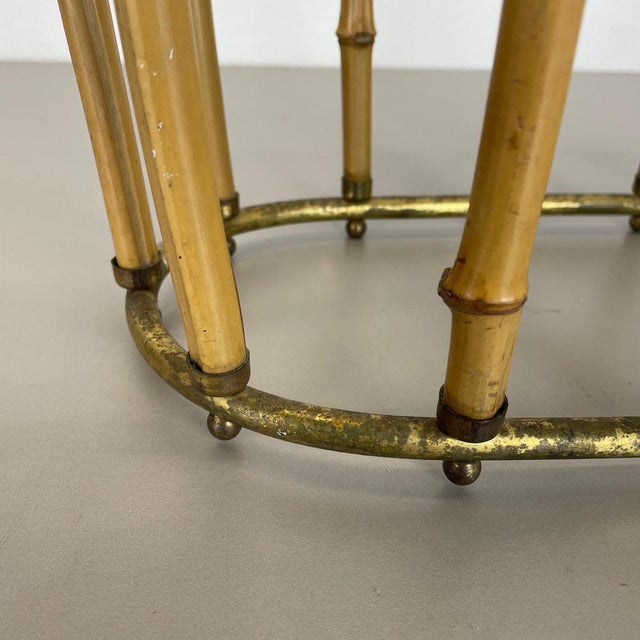Hollywood Regency Brass and Bamboo Umbrella Stand in the style of Auböck, Austria, 1950s For Sale - Image 18 of 18
