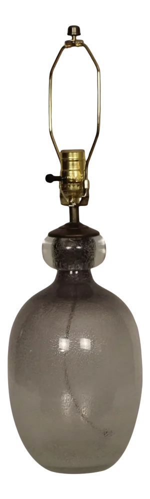 Mid 20th Century Hand Blown Bubble Murano Glass Lamp