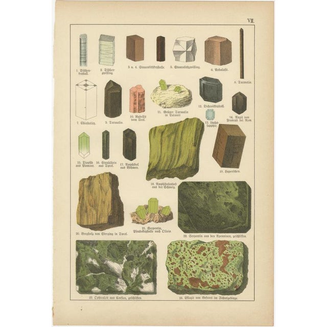 Late 19th Century Dr. Gustav Adolph Kenngott, Mineralogy Quartz, Agate & Tourmaline, 1888, Chromolithographs, Set of 3 For Sale - Image 5 of 13